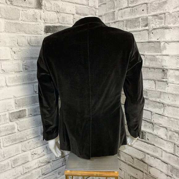 Banana Republic Velvet Blazer Sport Coat Mens 40S Black Tailored Fit Two Button - Picture 5 of 16
